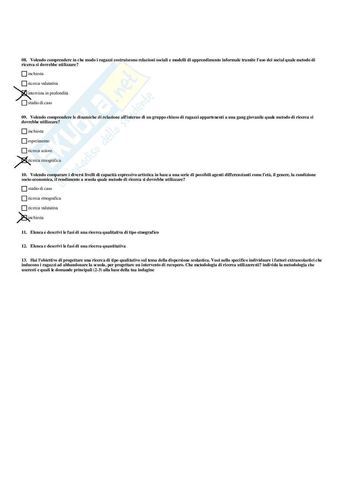 Paniere di Pedagogia sperimentale - Risposte multiple - aggiornato (2026) Pag. 26