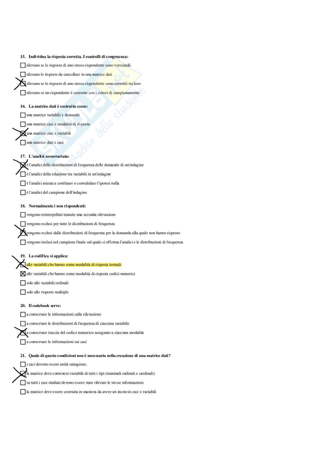 Paniere di Pedagogia sperimentale - Risposte multiple - aggiornato (2026) Pag. 36