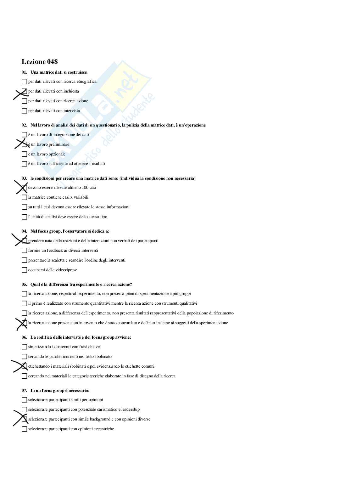 Paniere di Pedagogia sperimentale - Risposte multiple - aggiornato (2026) Pag. 41