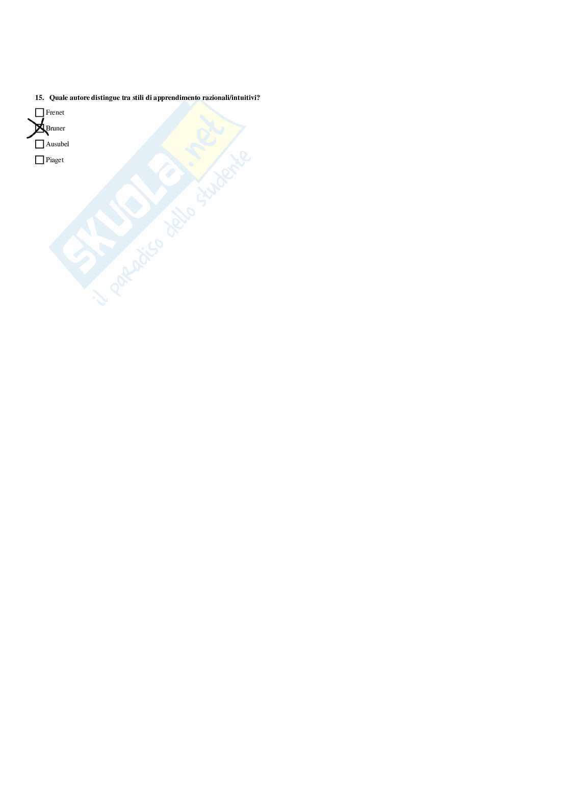 Paniere di Pedagogia sperimentale - Risposte multiple - aggiornato (2026) Pag. 51