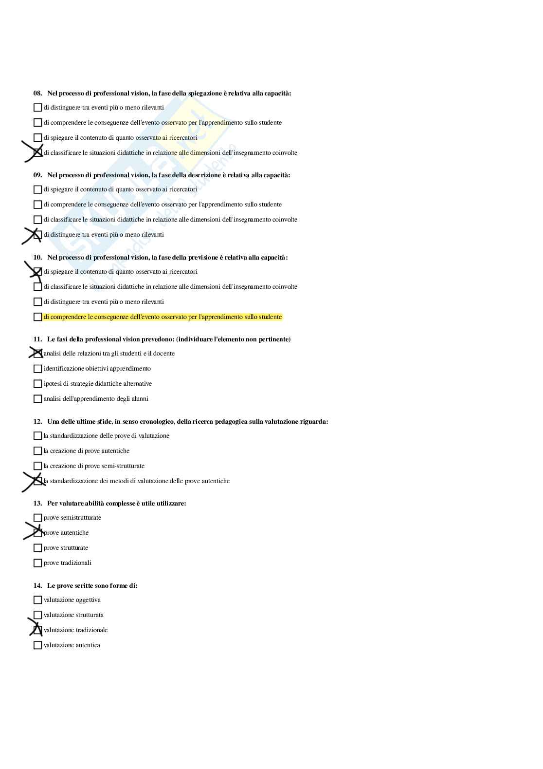 Paniere di Pedagogia sperimentale - Risposte multiple - aggiornato (2026) Pag. 56