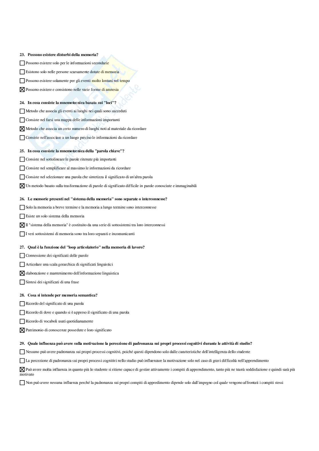 Paniere di Pedagogia sperimentale - Risposte multiple - aggiornato (2026) Pag. 6