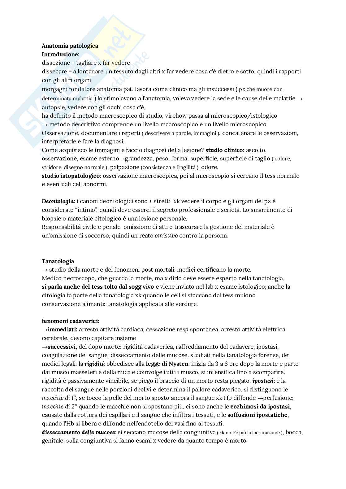 Anatomia patologica Pag. 1