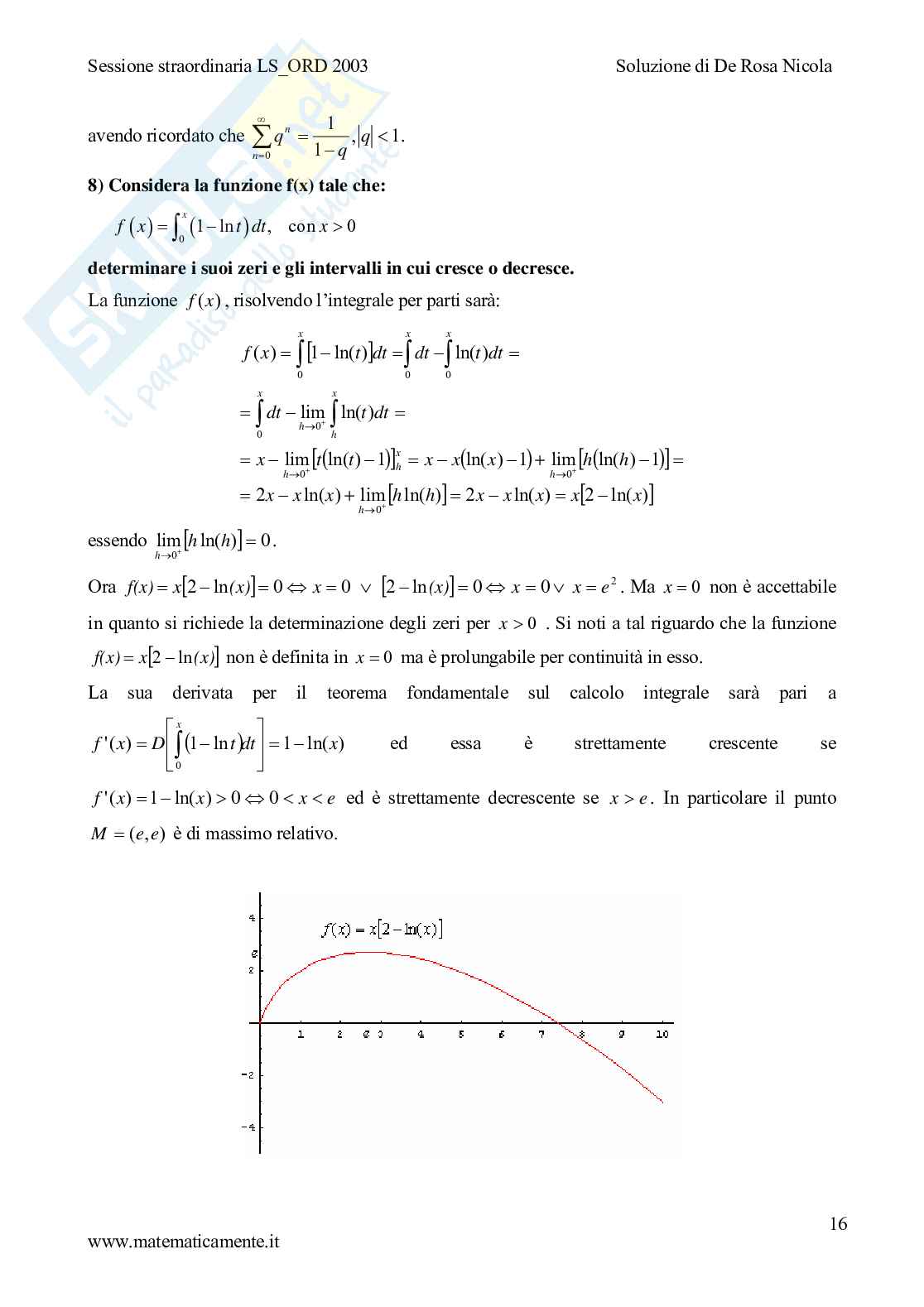 2003 - liceo scientifico di ordinamento sessione straordinaria Pag. 16