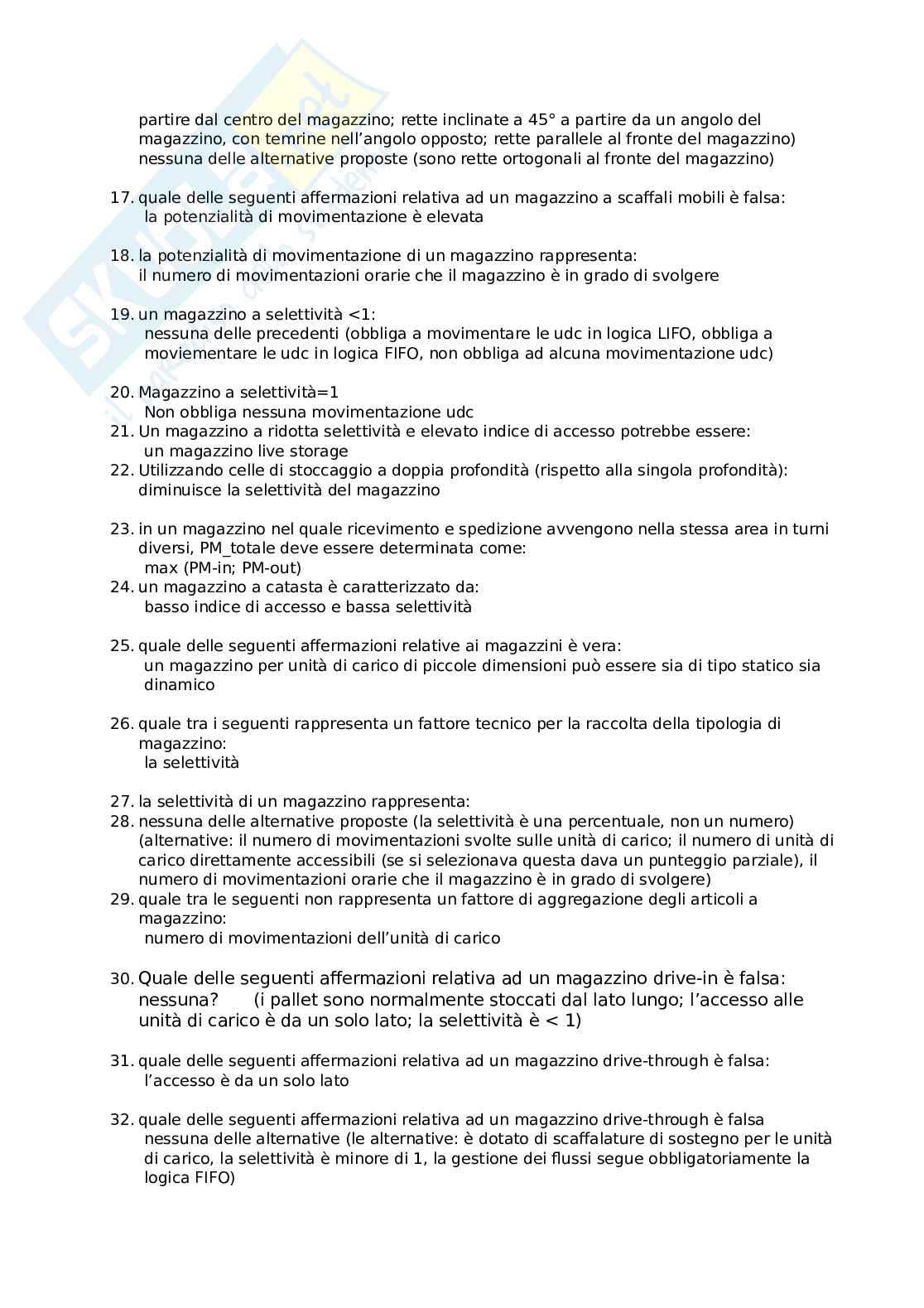 Esami Logistica industriale Pag. 2