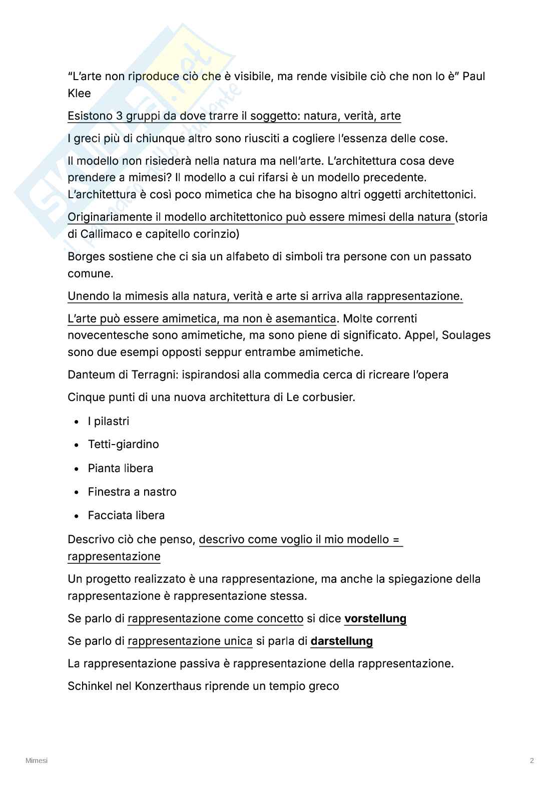 Riassunto esame Fondamenti della rappresentazione, Prof. Papi Daniele Giovanni, libro consigliato I luoghi di Dedalo, Ugo Pag. 2