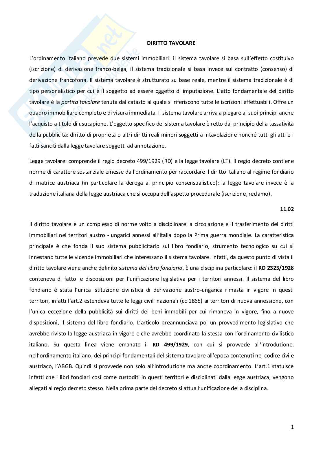 Diritto Tavolare Pag. 1