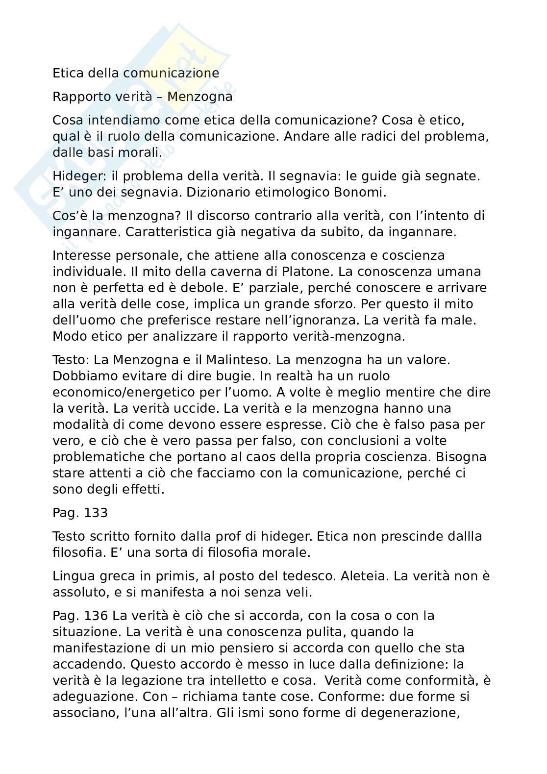 Appunti lezione Etica comunicazione Pag. 1
