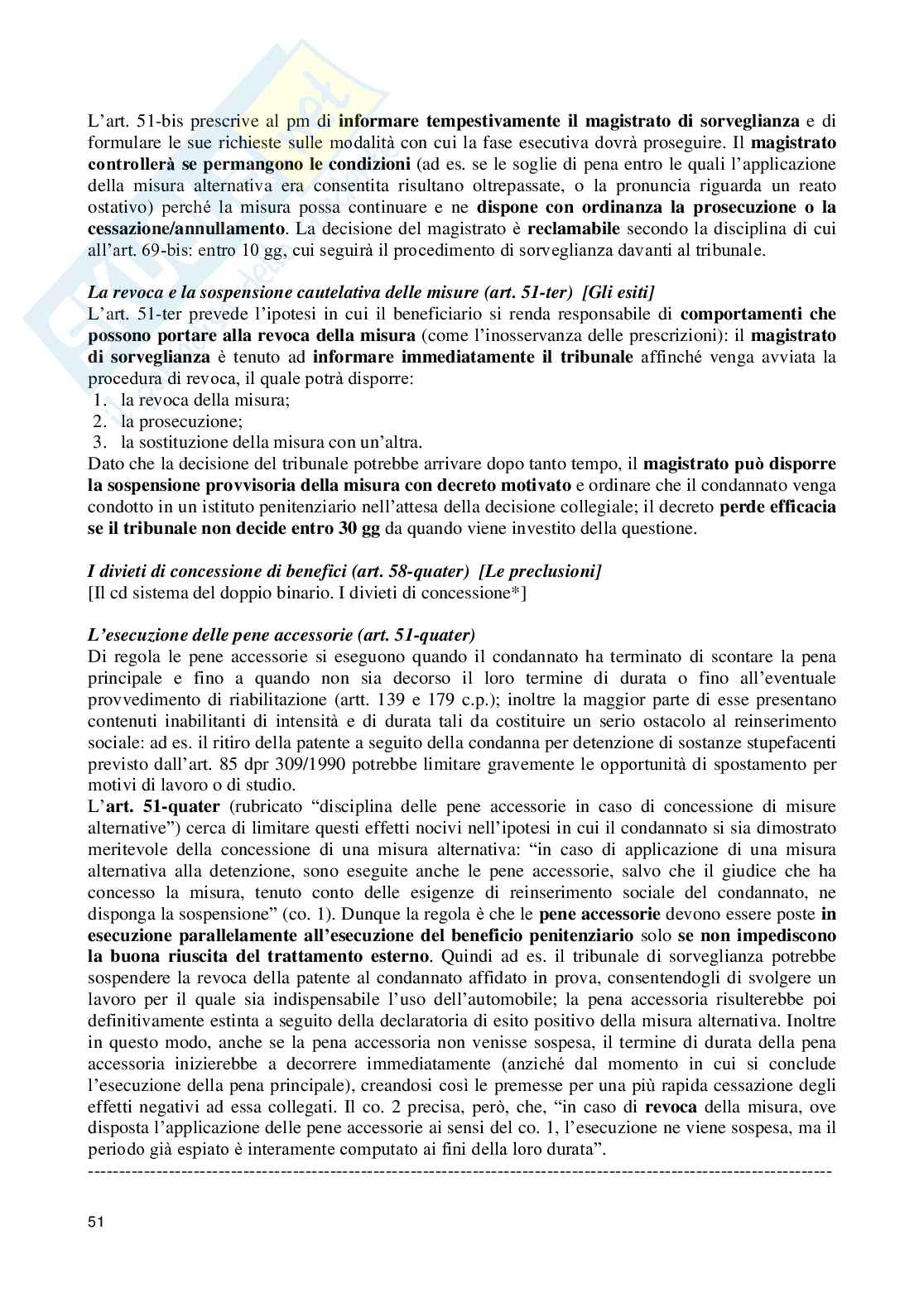 Riassunto esame Diritto dell'esecuzione penale, Prof. Carnevale Stefania, libro consigliato Manuale di diritto penitenziario, Della Casa, Giostra Pag. 51