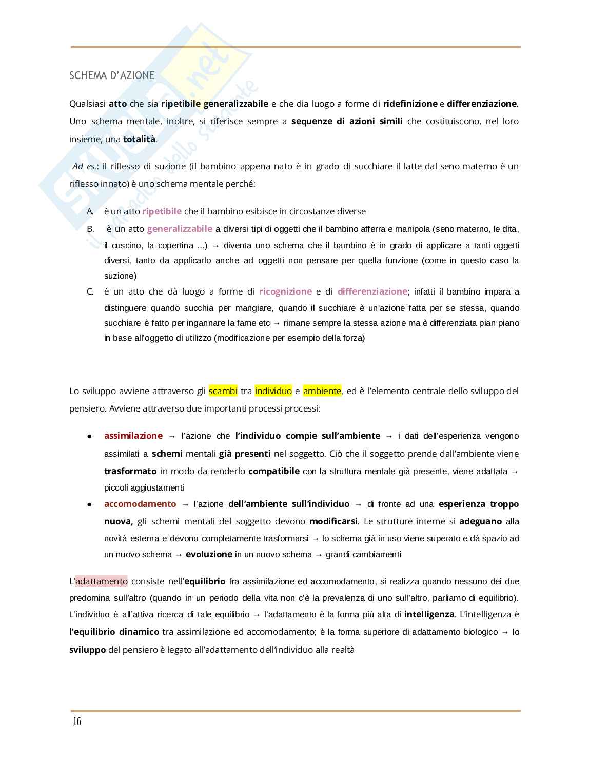 Psicologia dello sviluppo Pag. 16