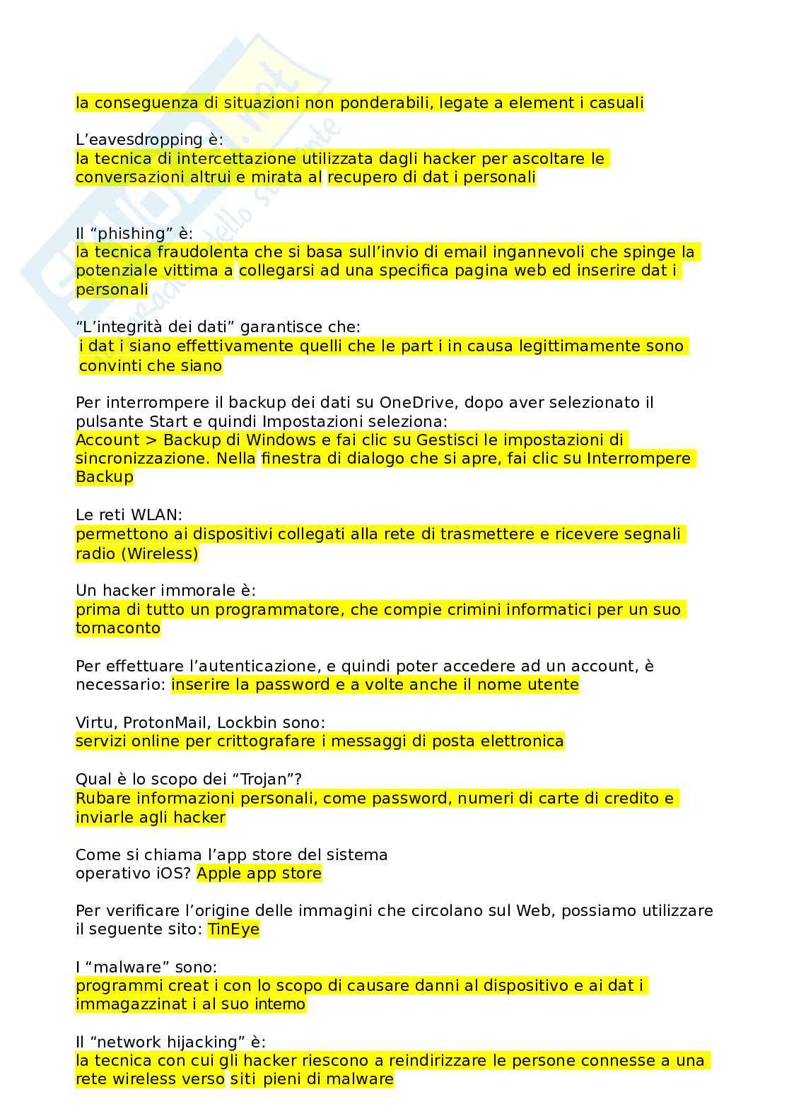 Domande Eipass 7 moduli (versione 6.0) Modulo 4. Ultima versione. Super aggiornato e completo  Pag. 11