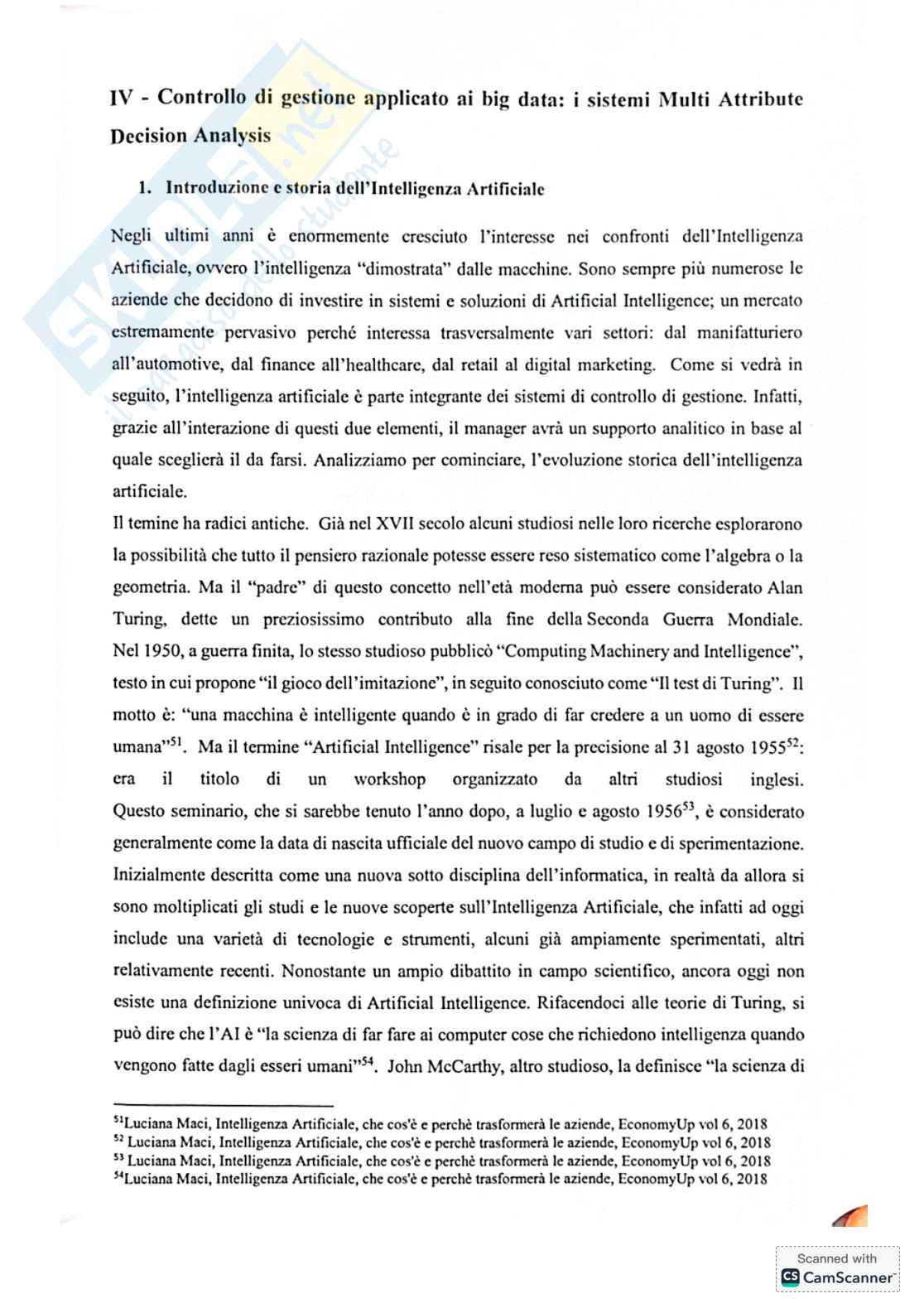 Riassunto esame Economia aziendale, Prof. Mancini Daniela, libro consigliato Big data analyst: il manuale del data scientist, Mezzani Pag. 1