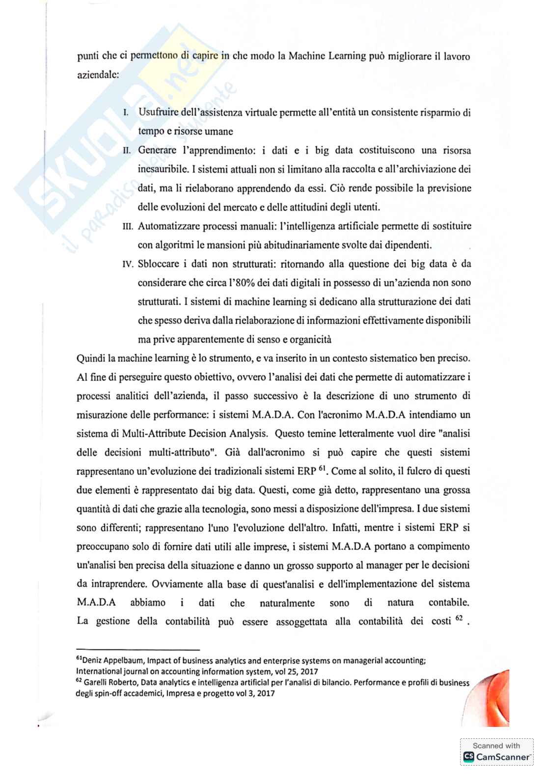 Riassunto esame Economia aziendale, Prof. Mancini Daniela, libro consigliato Big data analyst: il manuale del data scientist, Mezzani Pag. 6