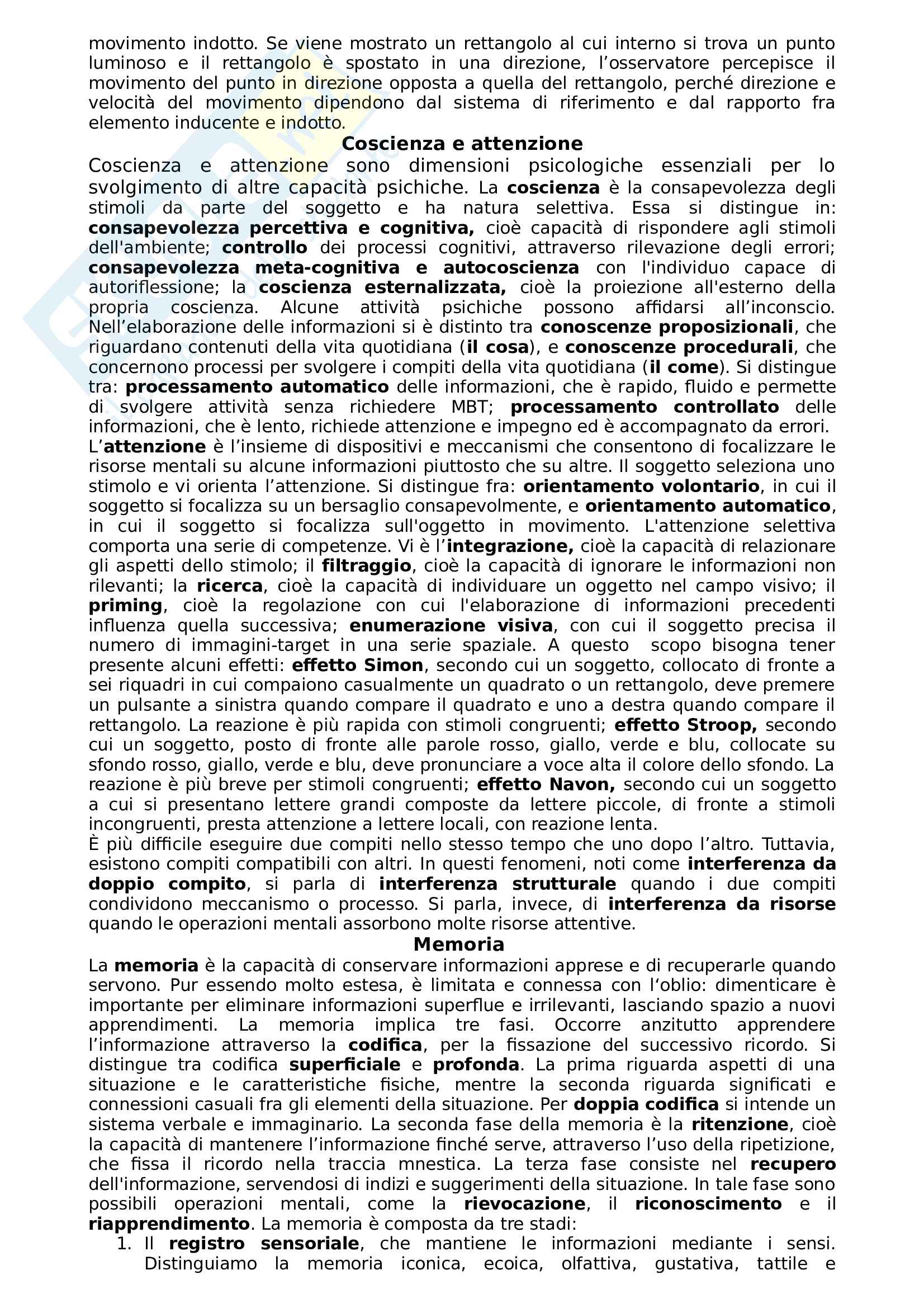 Psicologia generale e dello sport Pag. 2