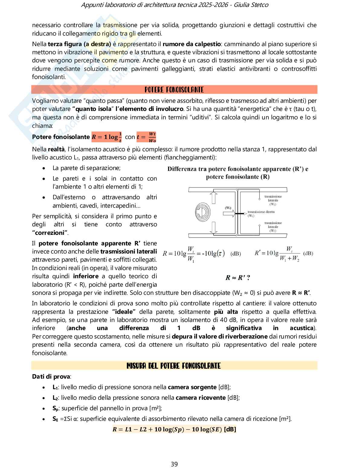 Appunti di Architettura tecnica sull'acustica Pag. 2