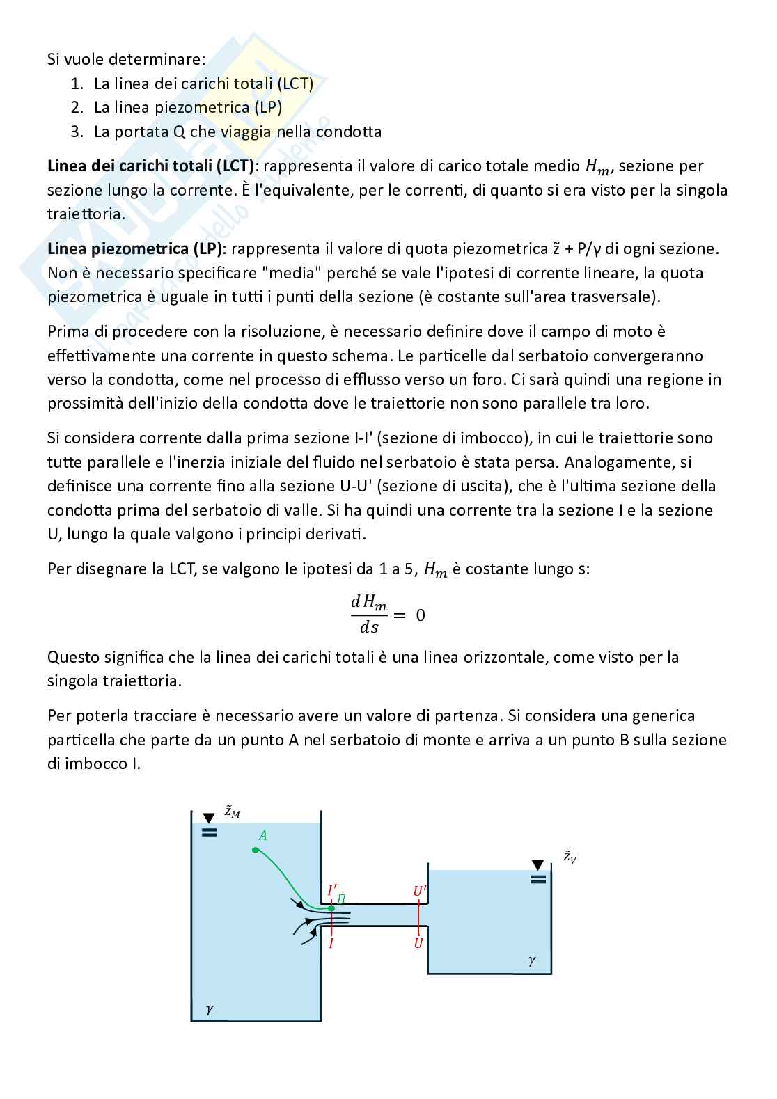 Meccanica dei fluidi, parte 7 - Moto in condotta tra due serbatoi, fluidi reali, perdite e determinazione cadente J Pag. 2