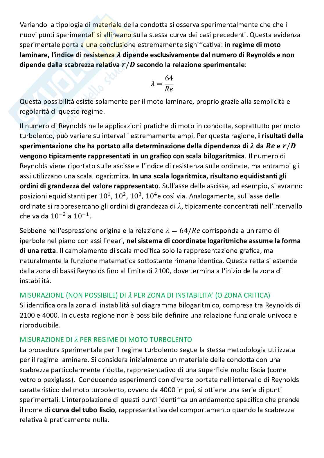 Meccanica dei fluidi, parte 7 - Moto in condotta tra due serbatoi, fluidi reali, perdite e determinazione cadente J Pag. 31