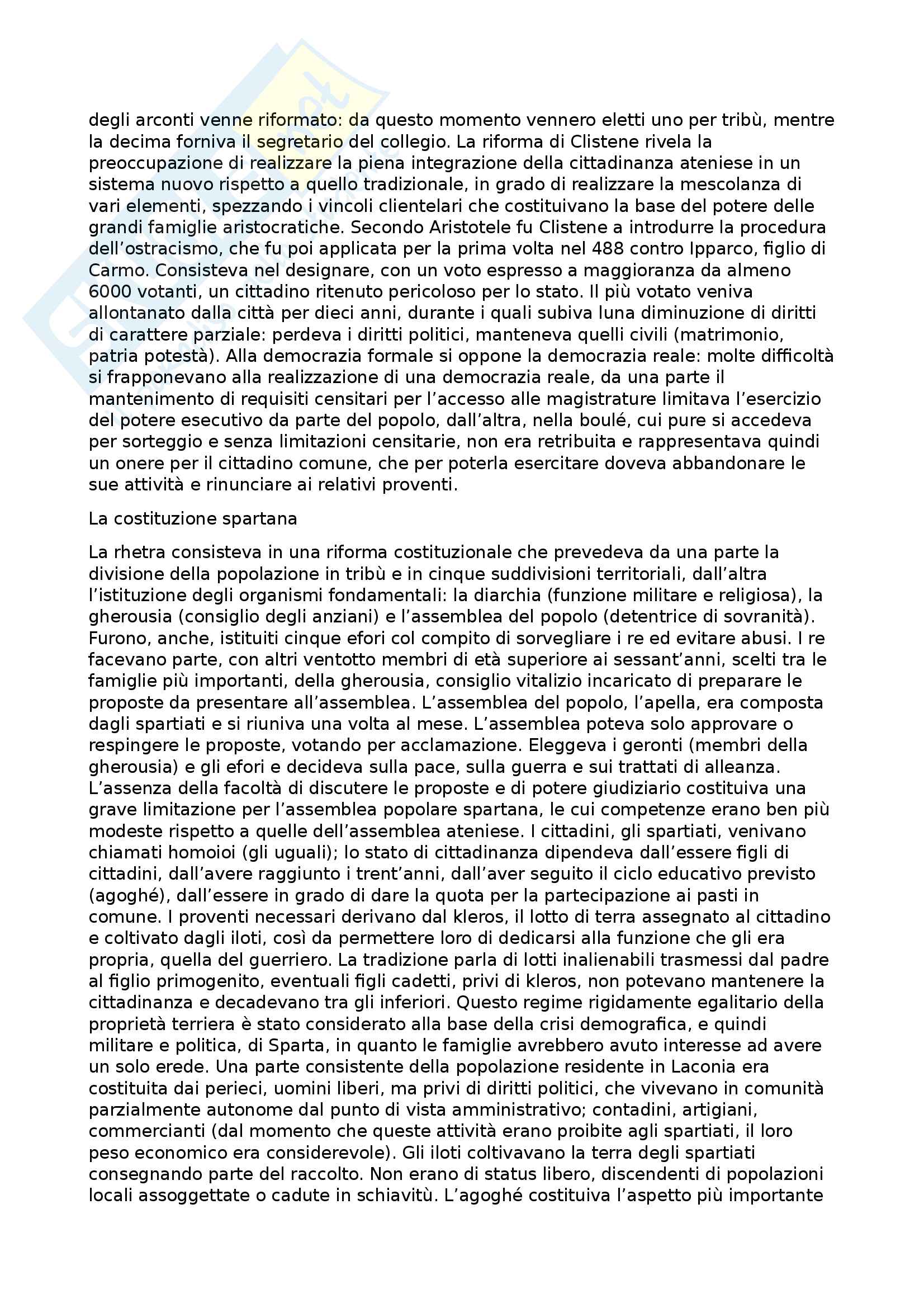 Riassunto di storia greca, libro consigliato: Manuale di storia greca, Cinzia Bearzot Pag. 11