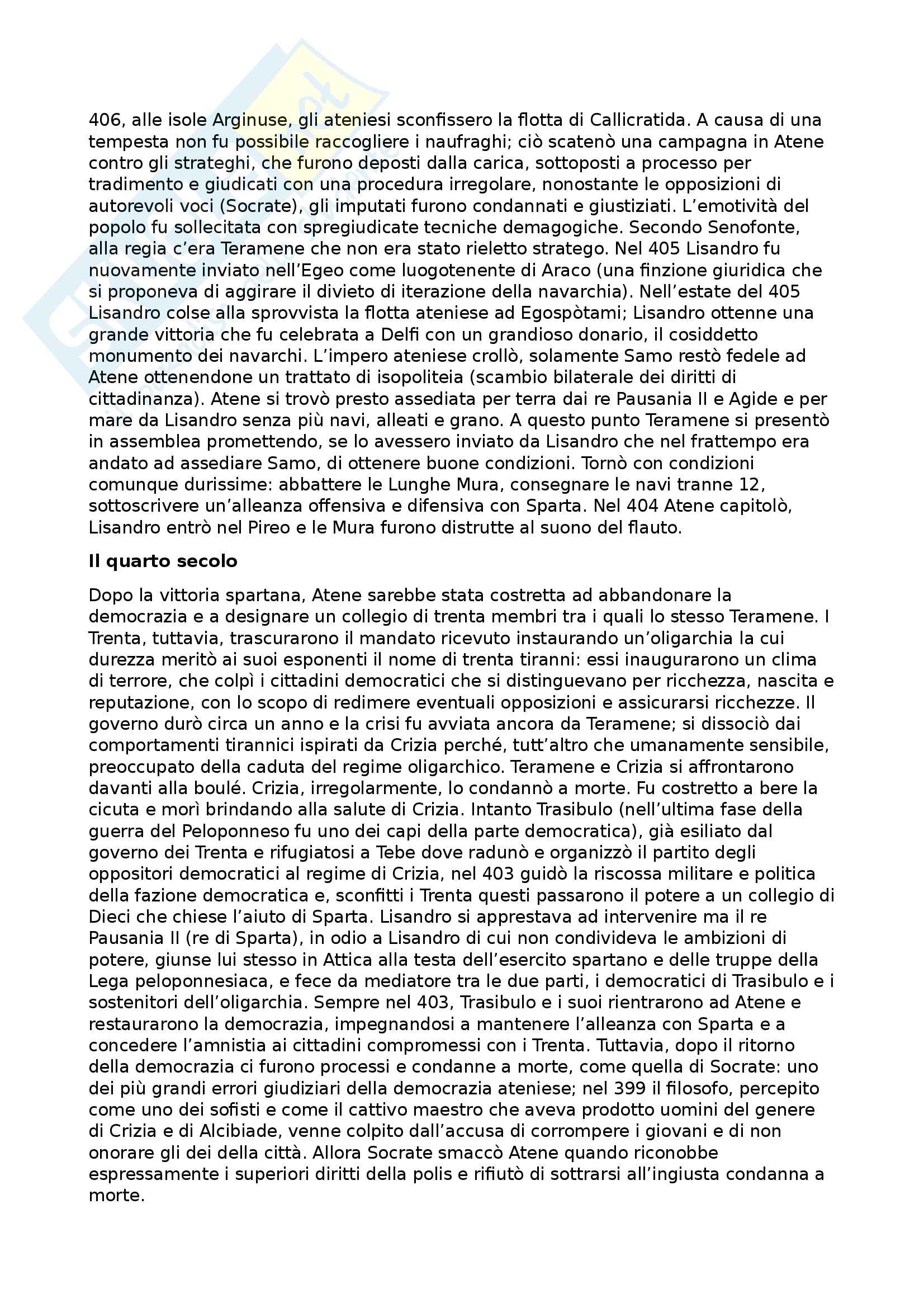 Riassunto di storia greca, libro consigliato: Manuale di storia greca, Cinzia Bearzot Pag. 21