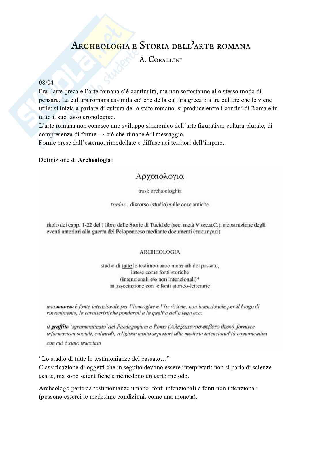 Appunti esame Archeologia romana Pag. 1