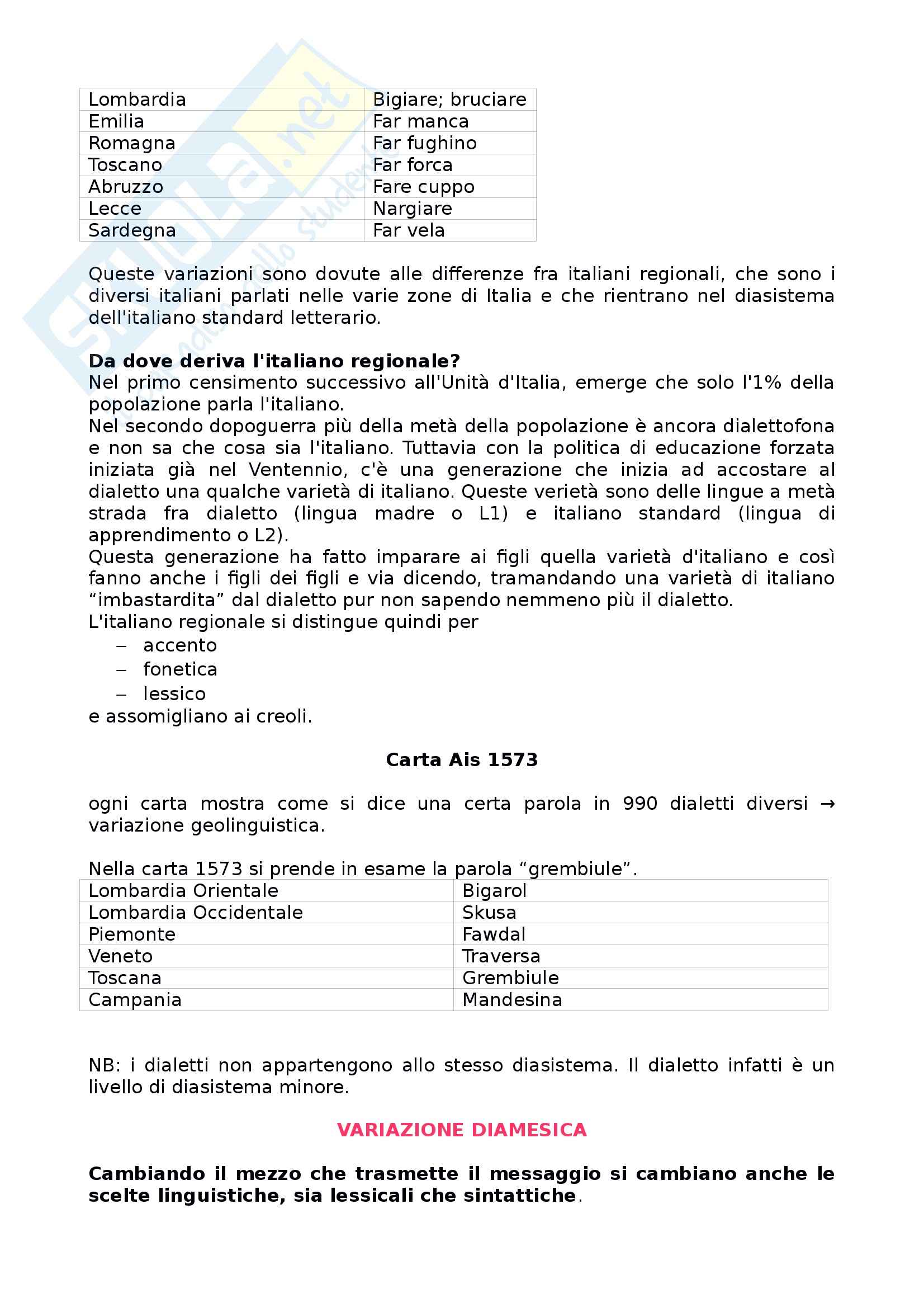 Linguistica generale - Sociolinguistica Pag. 11