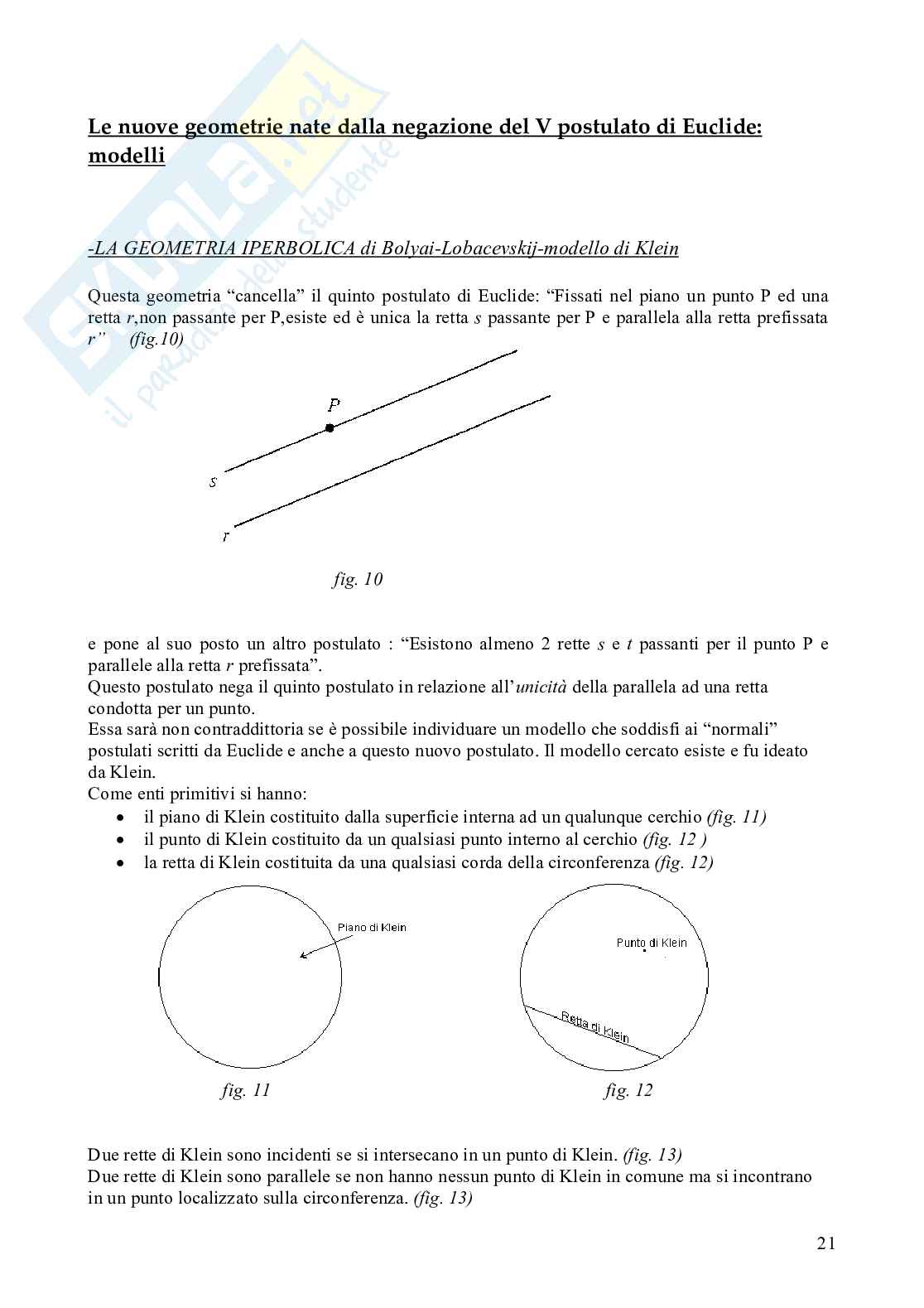 La fine delle certezze euclidee: le nuove geometrie Pag. 21