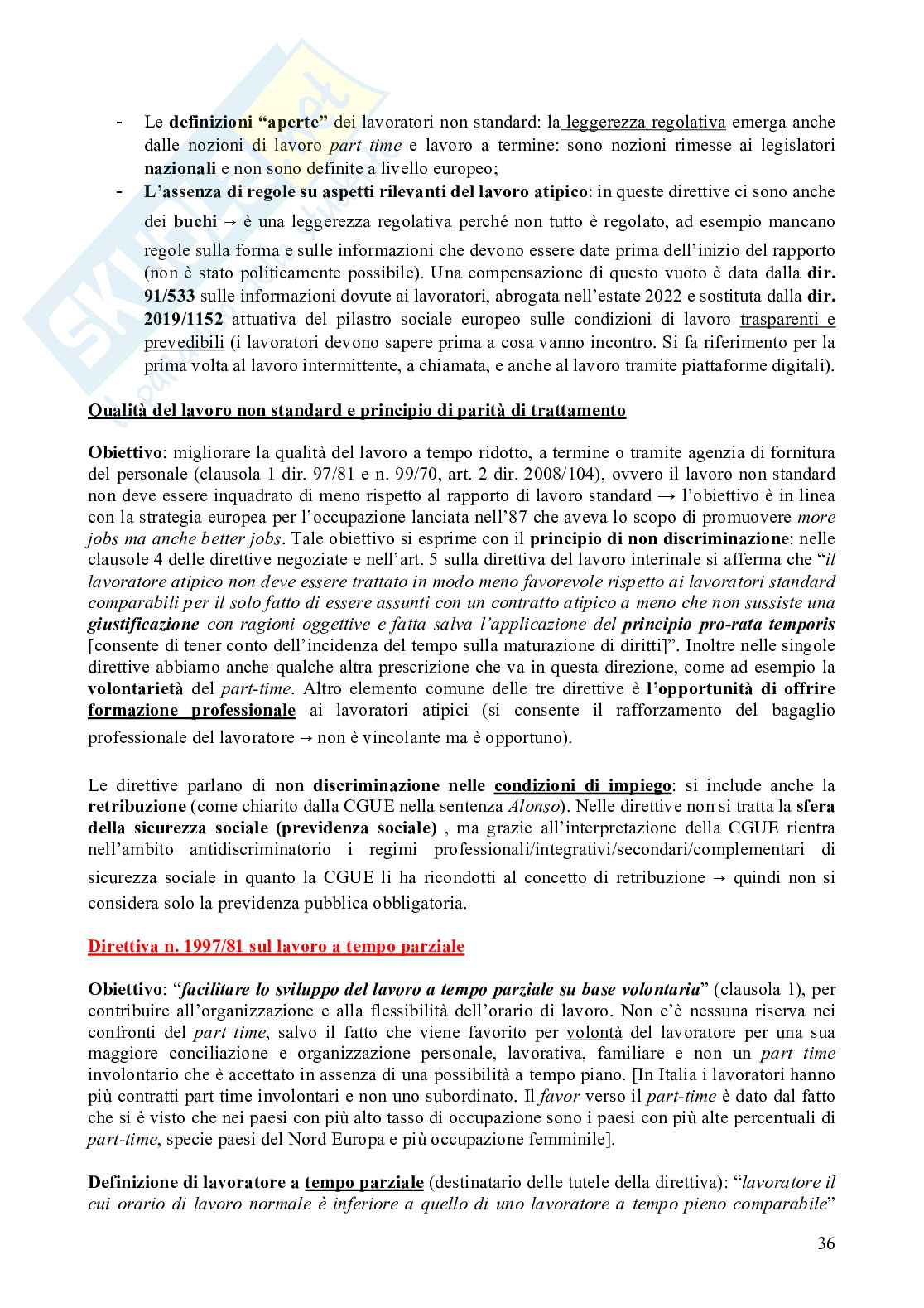Diritto del lavoro dell'UE Pag. 36