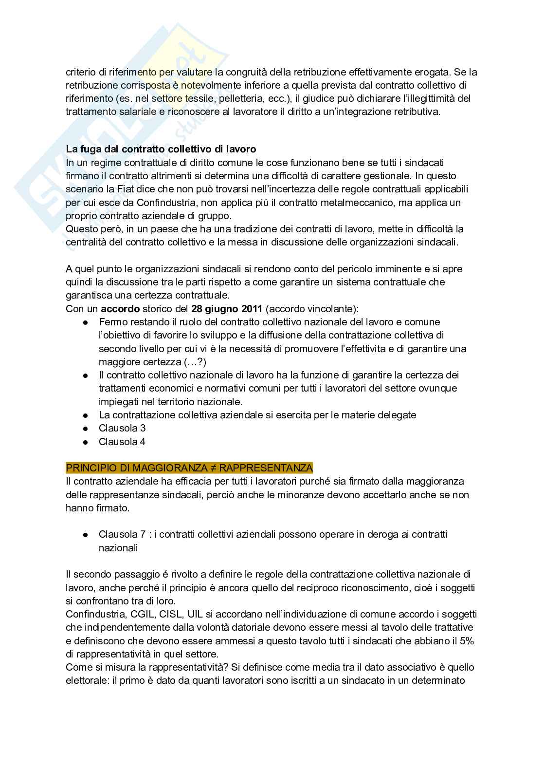 Riassunto esame Diritto del lavoro, Prof. Cappelli Lucio, libro consigliato Diritto sindacale, Magnani Pag. 26