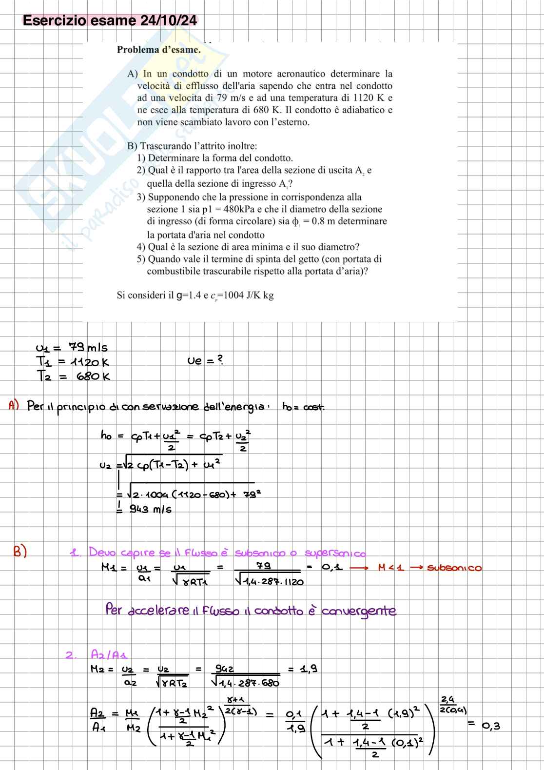 Prove di esame svolte Propulsione aerospaziale  Pag. 11