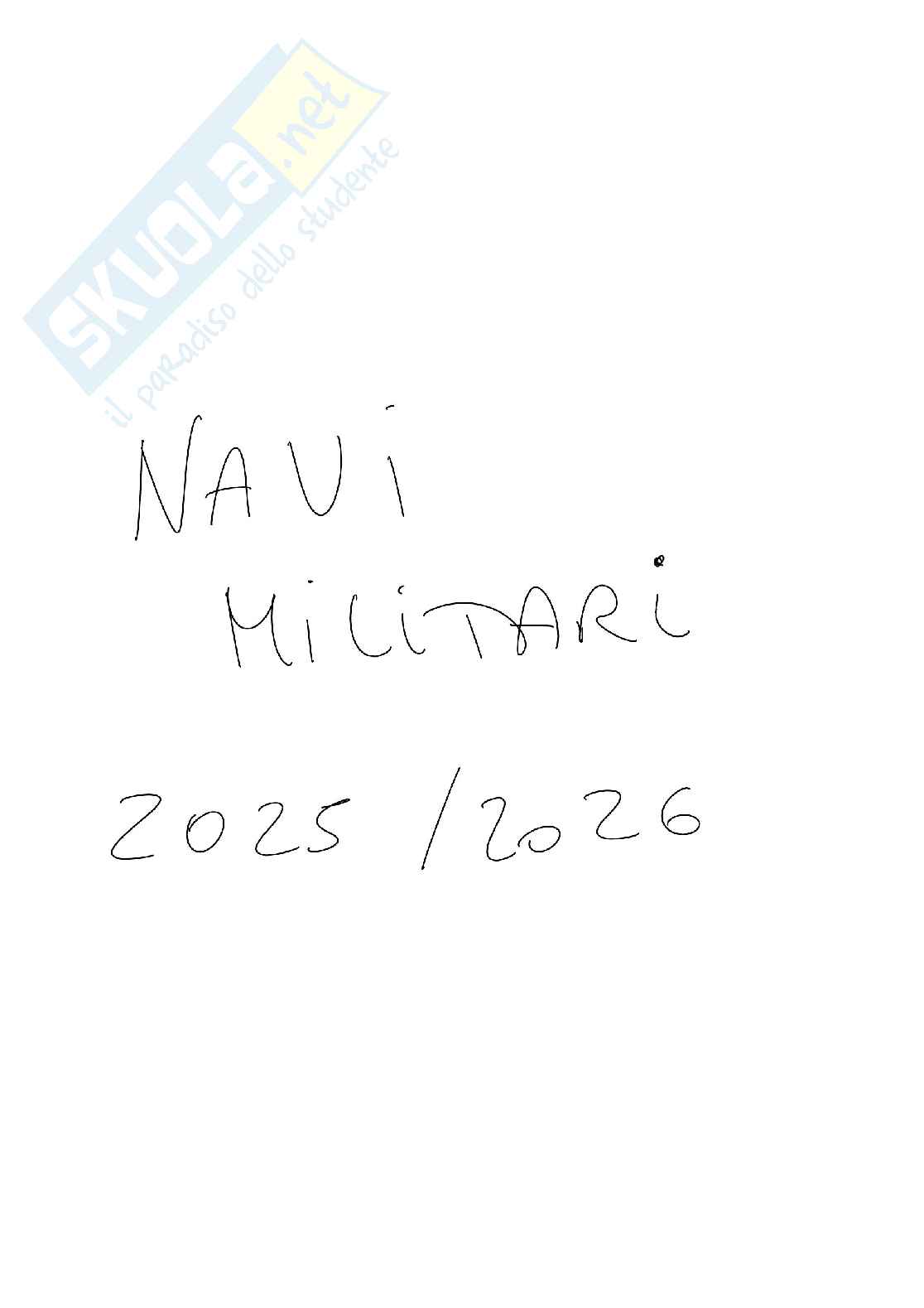 Appunti esame orale Navi militari Pag. 1