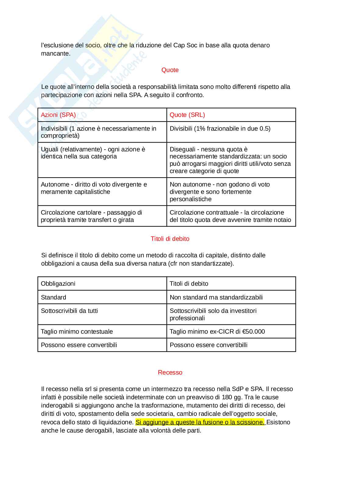 Diritto commerciale - Società di Capitali e Coop Pag. 2