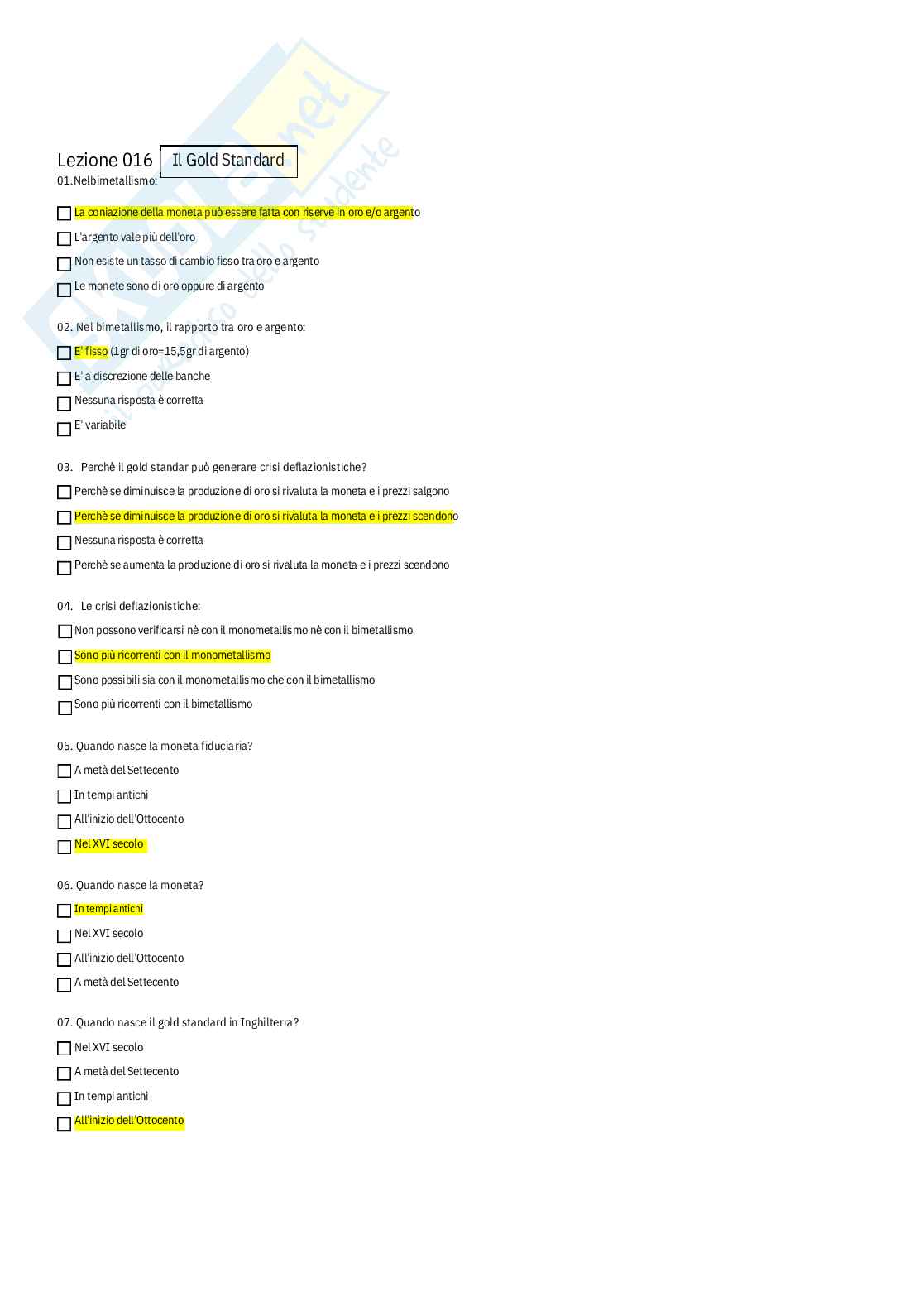 Storia economica – Paniere risposte chiuse completo - A.A. 2025/26 Pag. 21