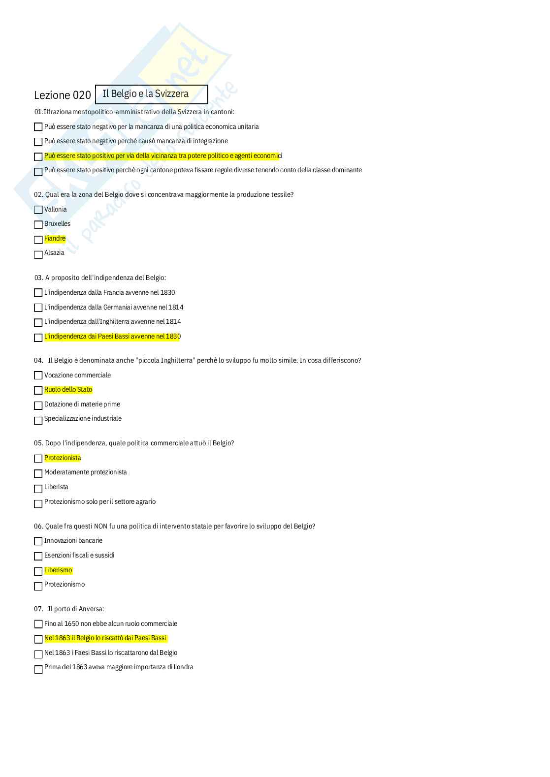 Storia economica – Paniere risposte chiuse completo - A.A. 2025/26 Pag. 26