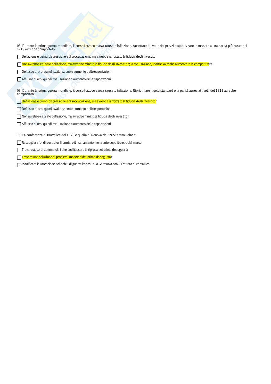 Storia economica – Paniere risposte chiuse completo - A.A. 2025/26 Pag. 81