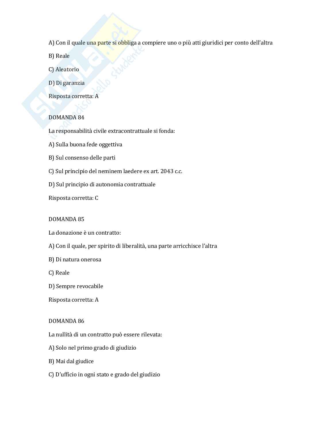 Paniere 2000 domande e risposte diritto civile per concorsi pubblici da diplomato o laureato vol.2 Pag. 26