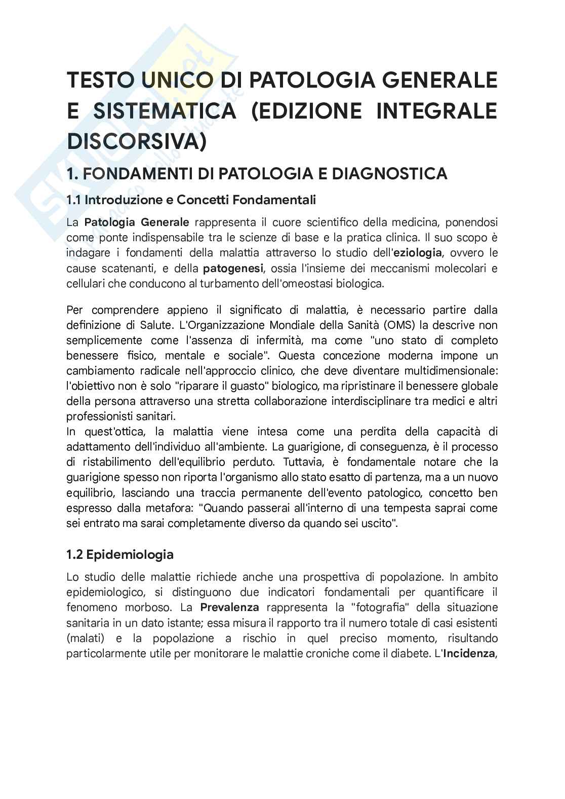 Appunti dettagliati Patologia generale, clinica e terminologia medica Pag. 1