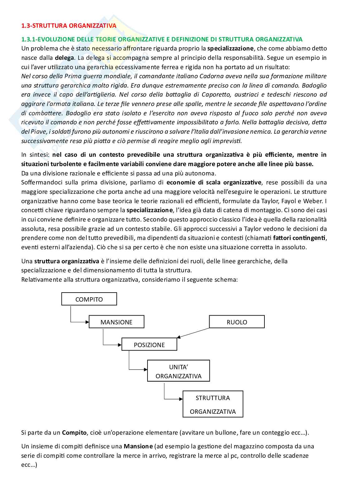 Sistemi organizzativi, parte 3 - La struttura organizzativa Pag. 1