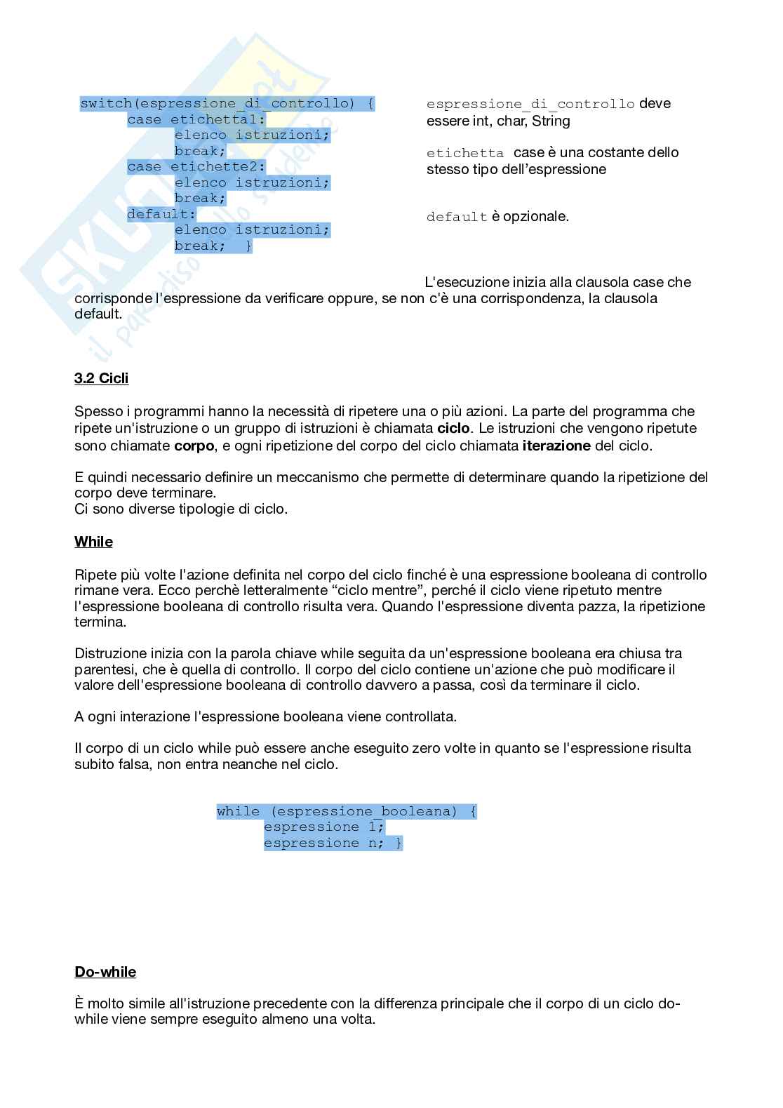 Programmazione a Oggetti [Java], Base e Avanzata - Ing. Informatica, Appunti di Programmazione Java Pag. 11