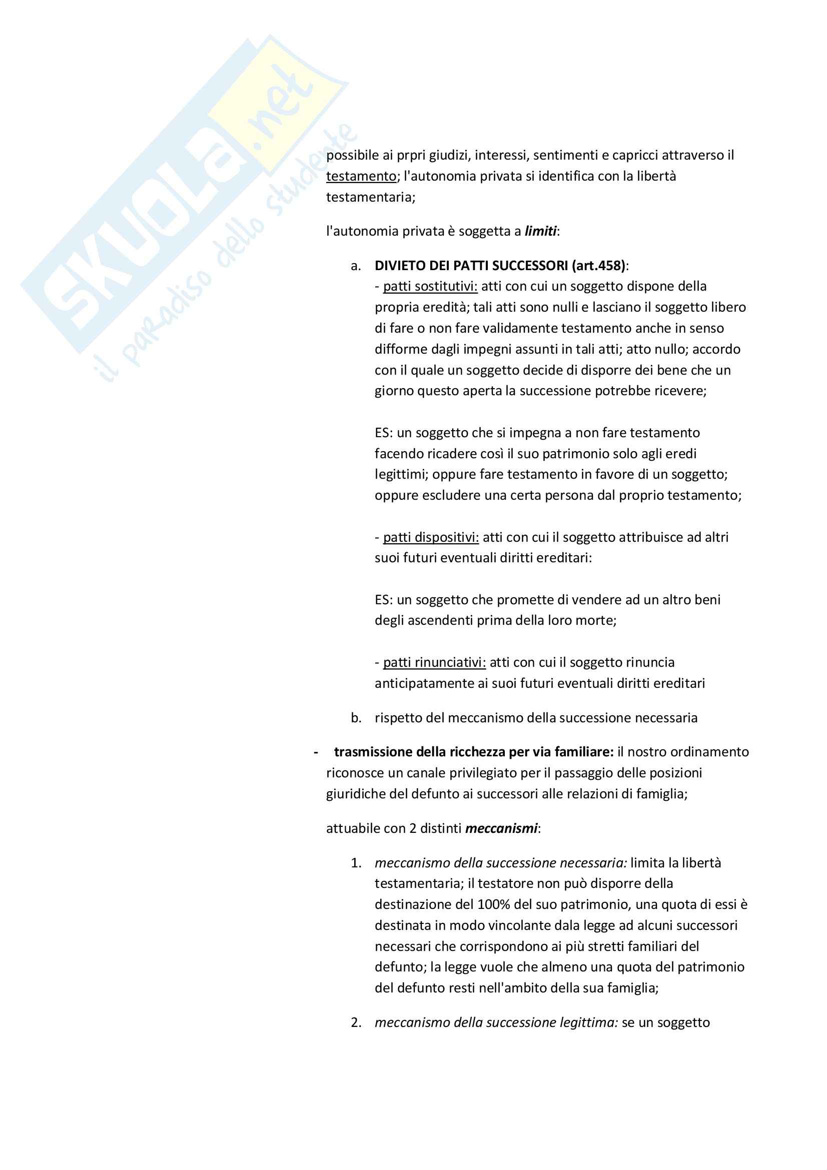 Successioni e donazioni, Diritto privato Pag. 2
