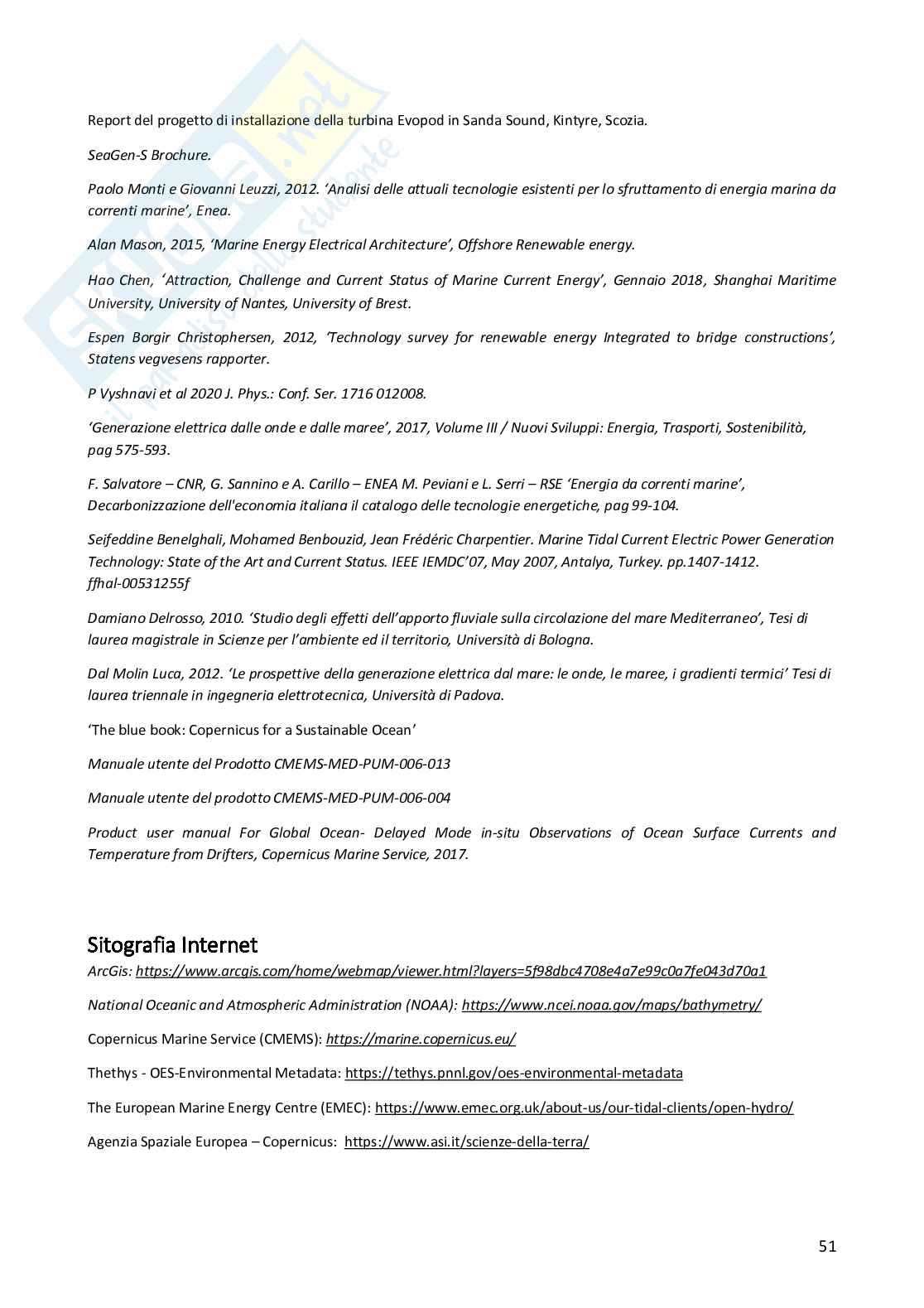 Tesi - Stima del potenziale energetico delle correnti marine nello strato superficiale del Mar Mediterraneo Pag. 51
