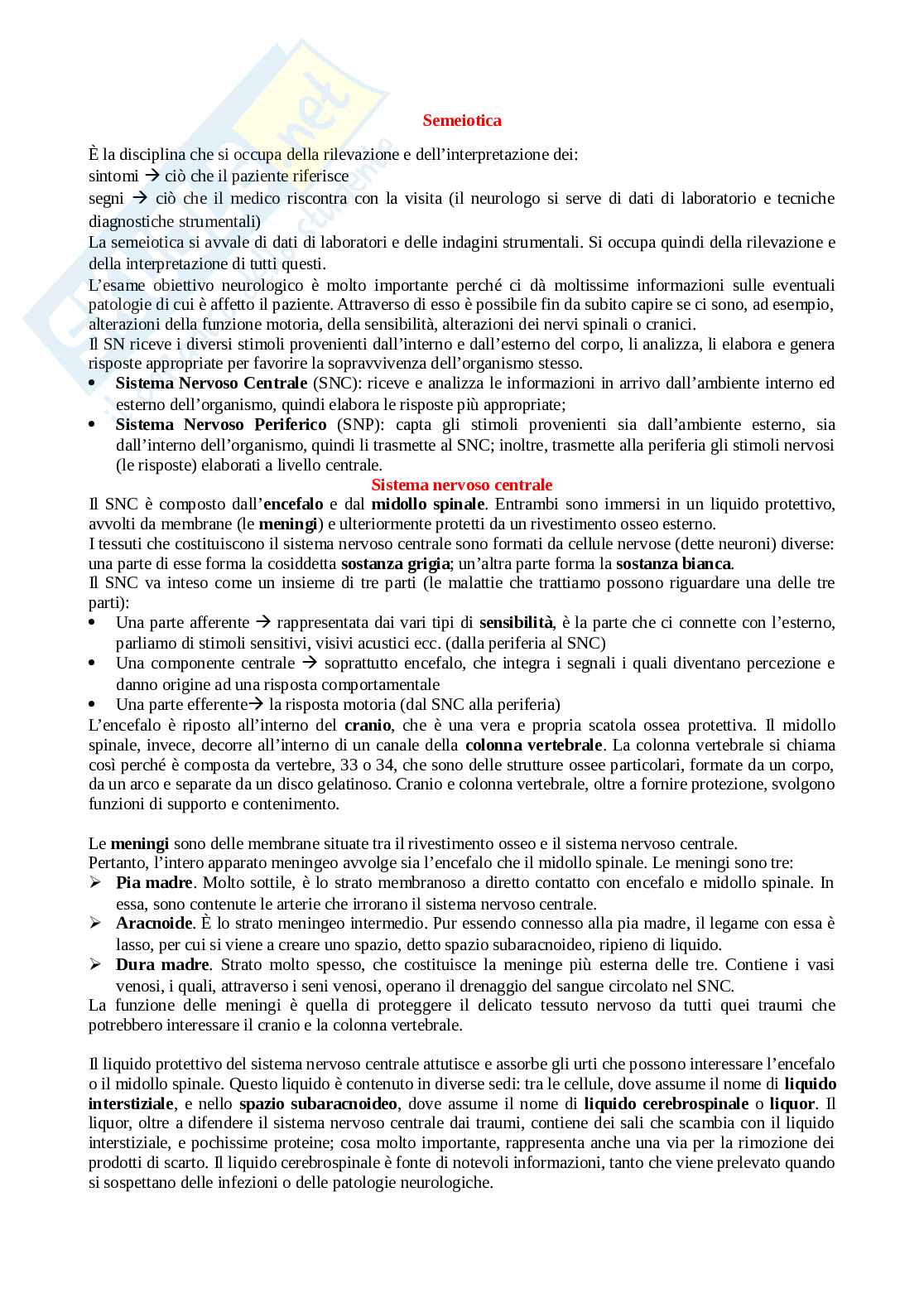 Elementi di neurologia Pag. 2