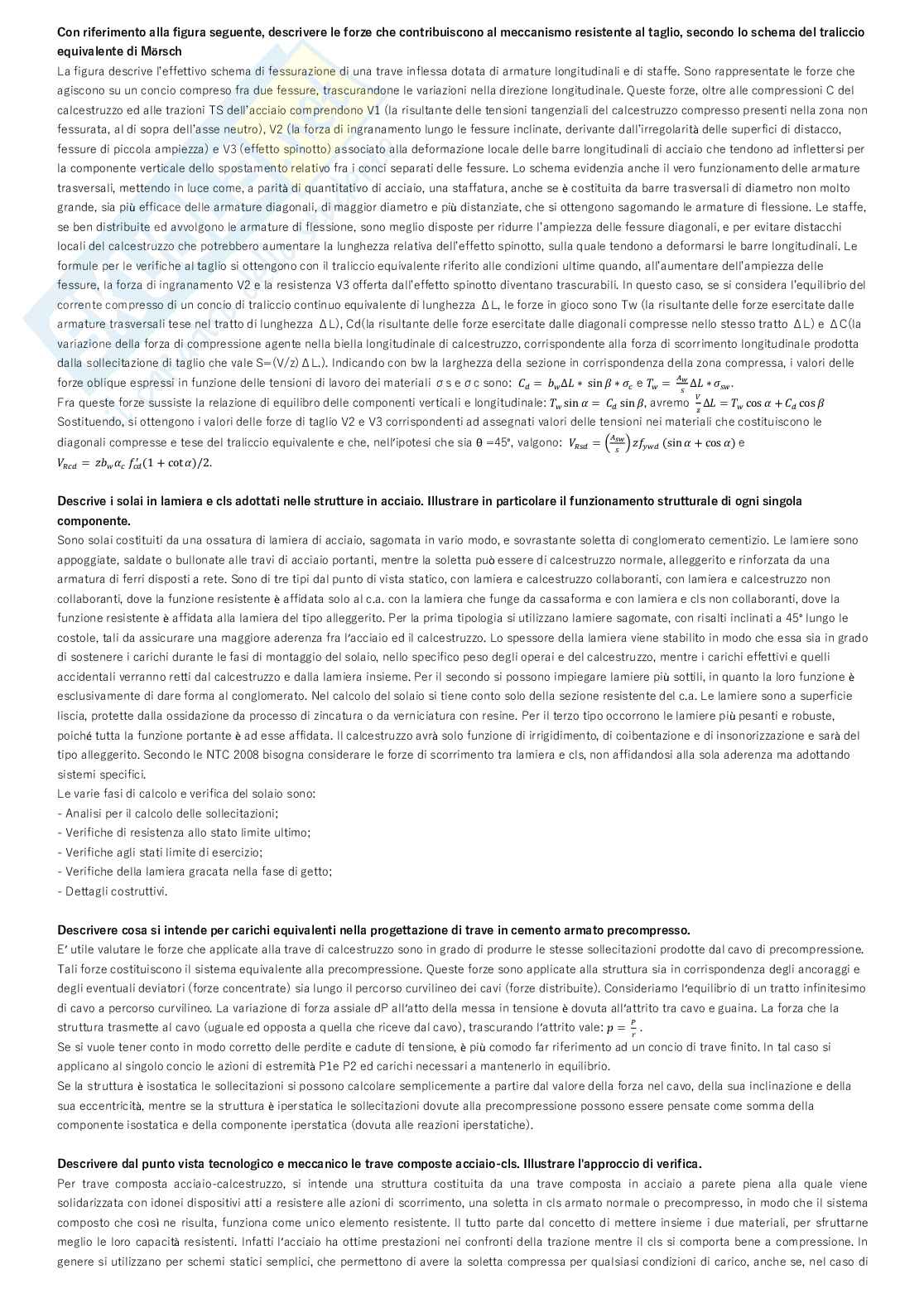 Risposte Aperte di Progetto di strutture Pag. 1