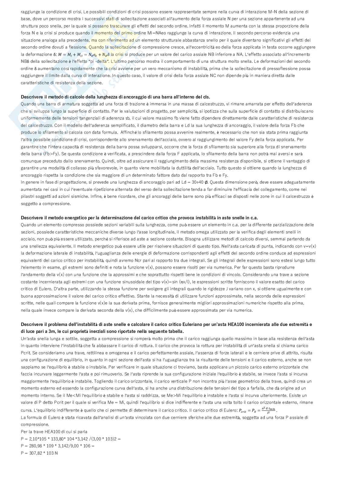 Risposte Aperte di Progetto di strutture Pag. 6