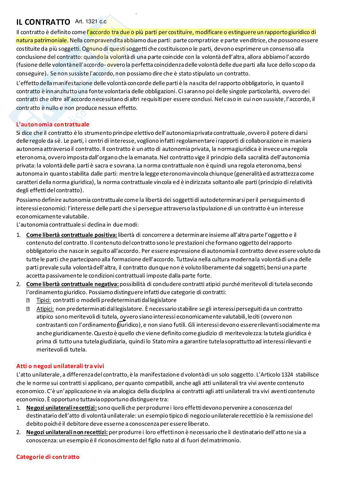 Appunti di Diritto privato  Pag. 1