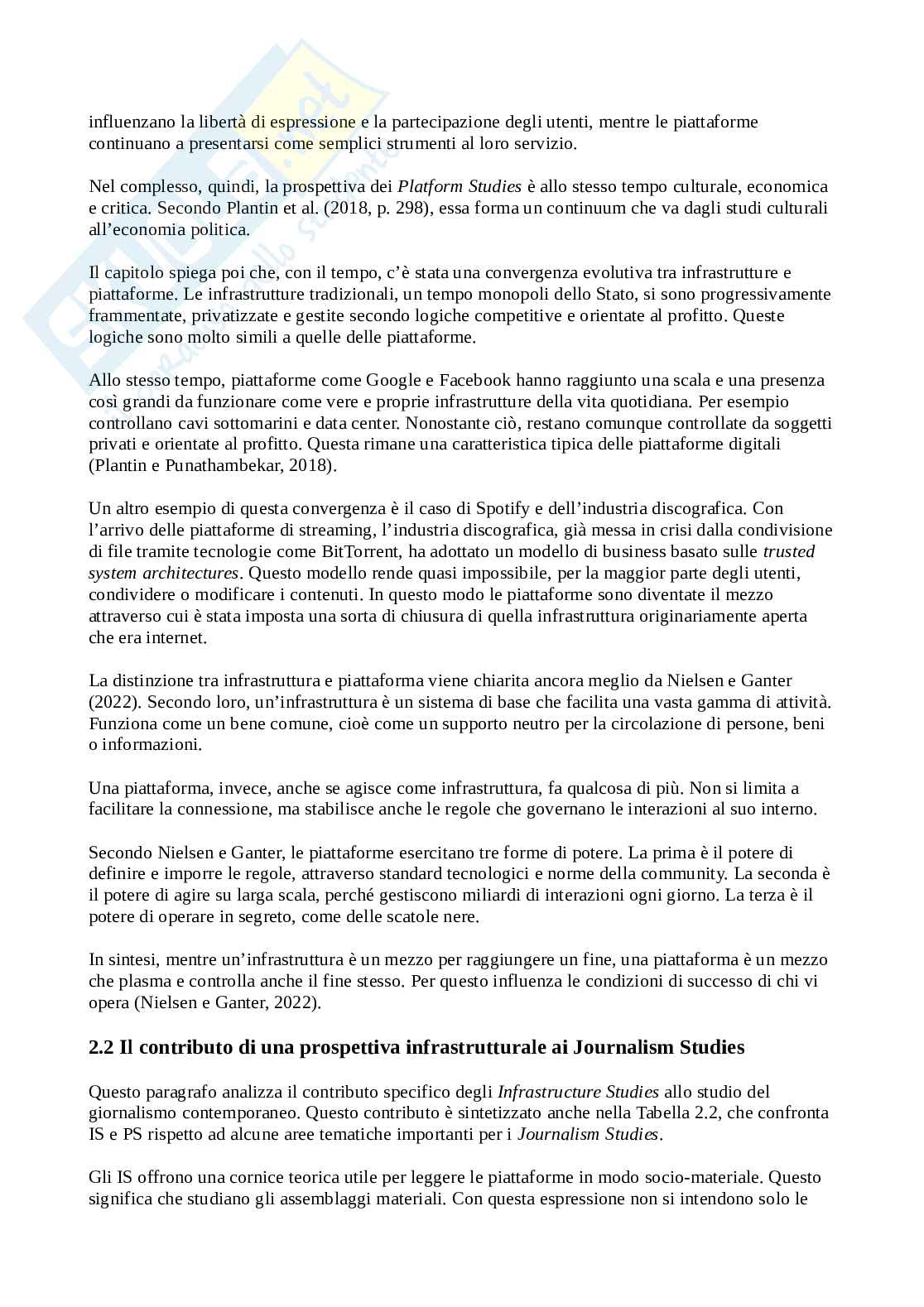 Riassunto esame Sociologia della Comunicazione, Prof. Valentini Elena, libro consigliato Sociologia delle piattaforme digitali , Valentini  Pag. 11