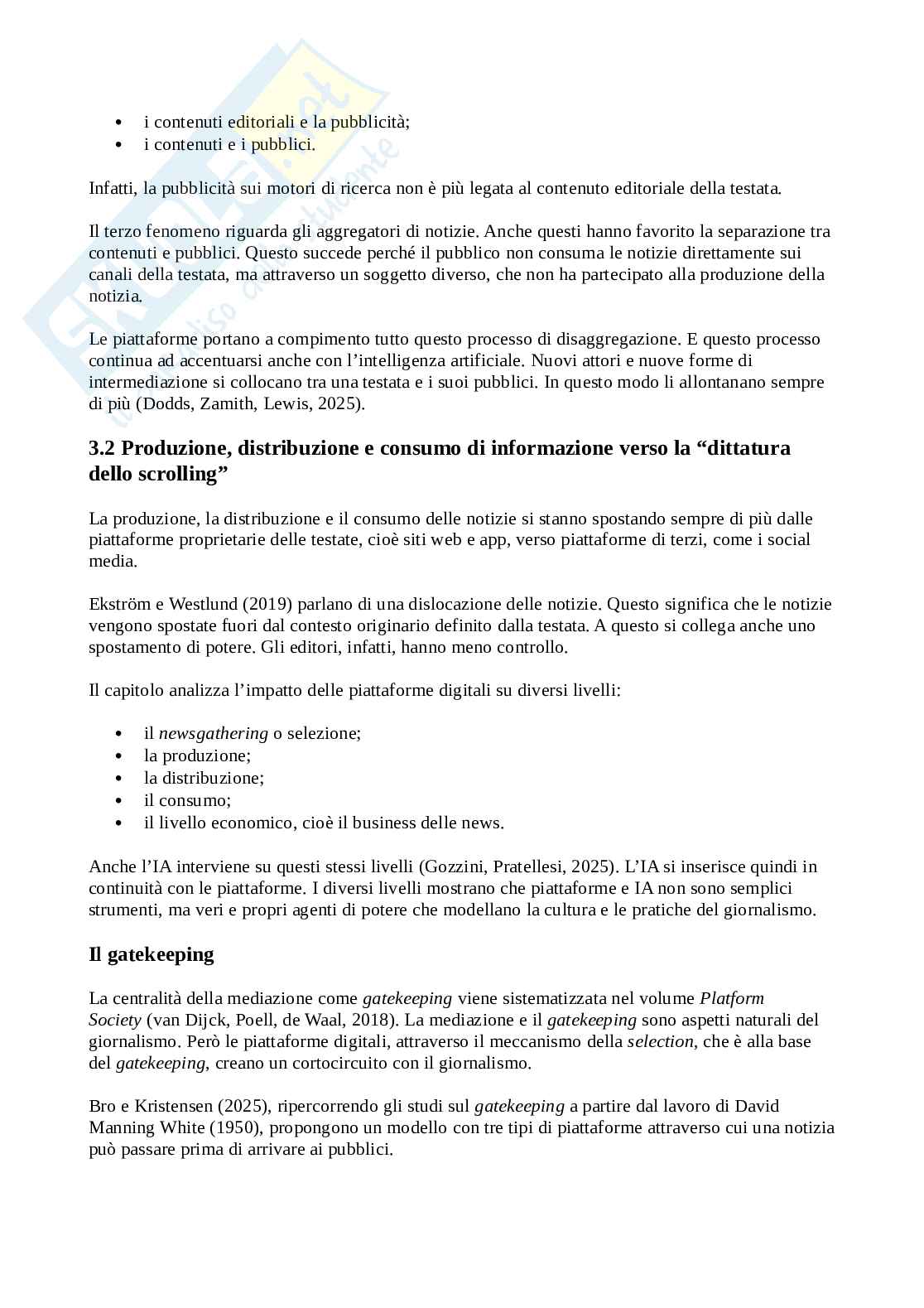 Riassunto esame Sociologia della Comunicazione, Prof. Valentini Elena, libro consigliato Sociologia delle piattaforme digitali , Valentini  Pag. 16