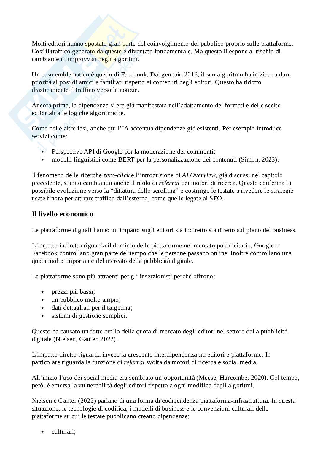Riassunto esame Sociologia della Comunicazione, Prof. Valentini Elena, libro consigliato Sociologia delle piattaforme digitali , Valentini  Pag. 21