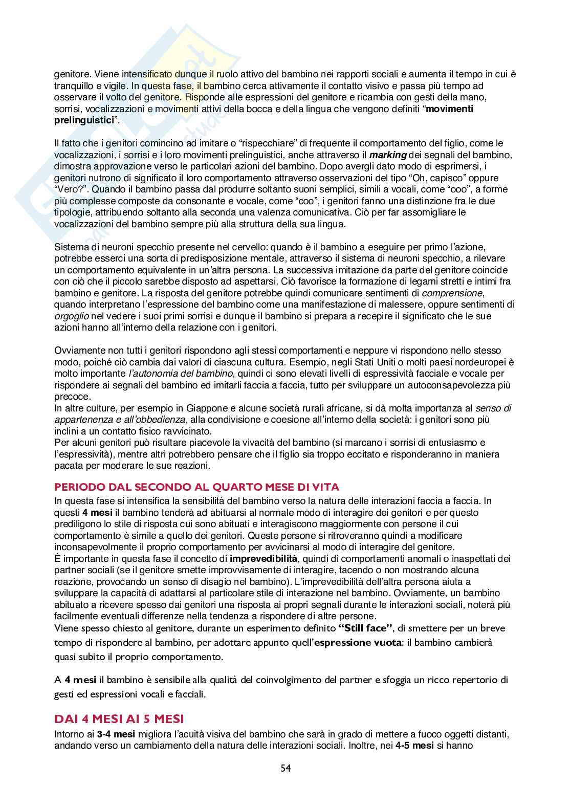 Riassunto esame Sviluppo neuropsicomotorio, Prof. Bonifacio Andrea, libro consigliato Le prime relazioni del bambino. I disordini dello sviluppo motorio, autismo e psicomotricità, Murray, Fedrizzi, Bonifacio, Gison Pag. 2