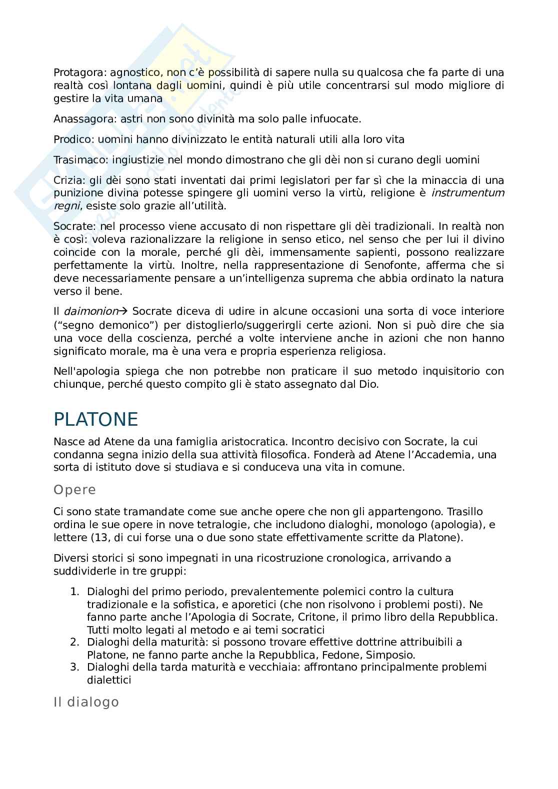 Riassunto esame Storia della filosofia antica, Prof. Forcignanò Filippo, libro consigliato La filosofia antica. Profilo critico-storico, Trabattoni Pag. 16