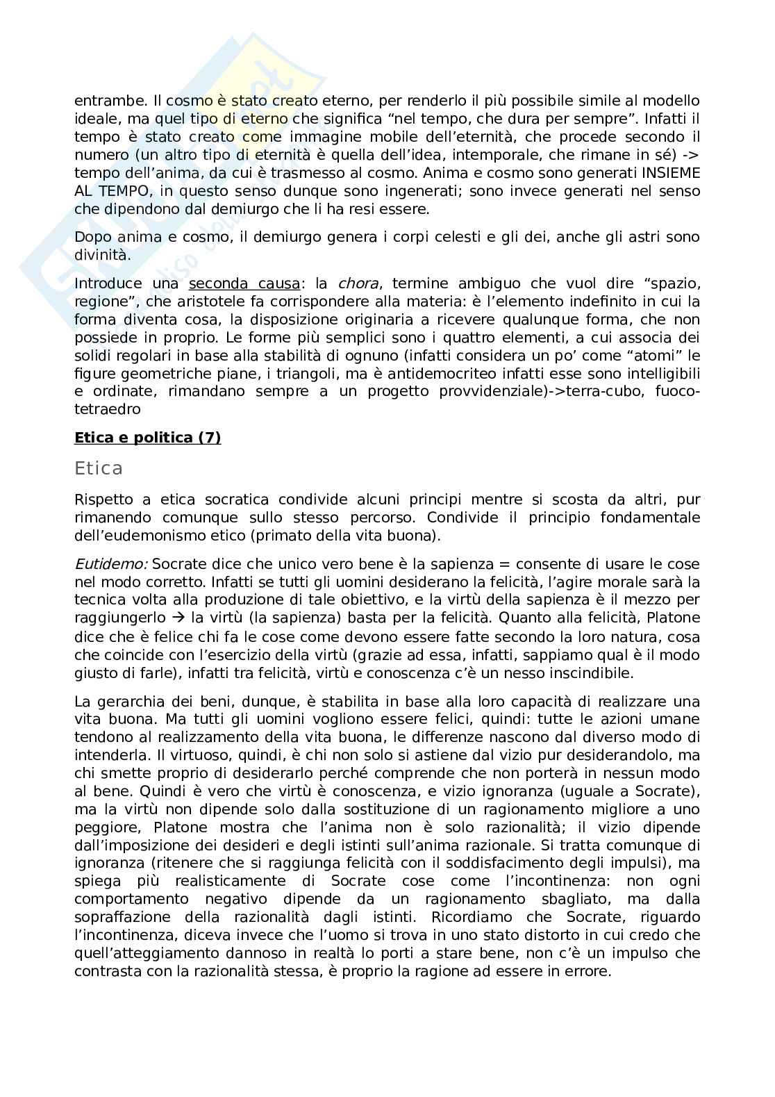 Riassunto esame Storia della filosofia antica, Prof. Forcignanò Filippo, libro consigliato La filosofia antica. Profilo critico-storico, Trabattoni Pag. 26